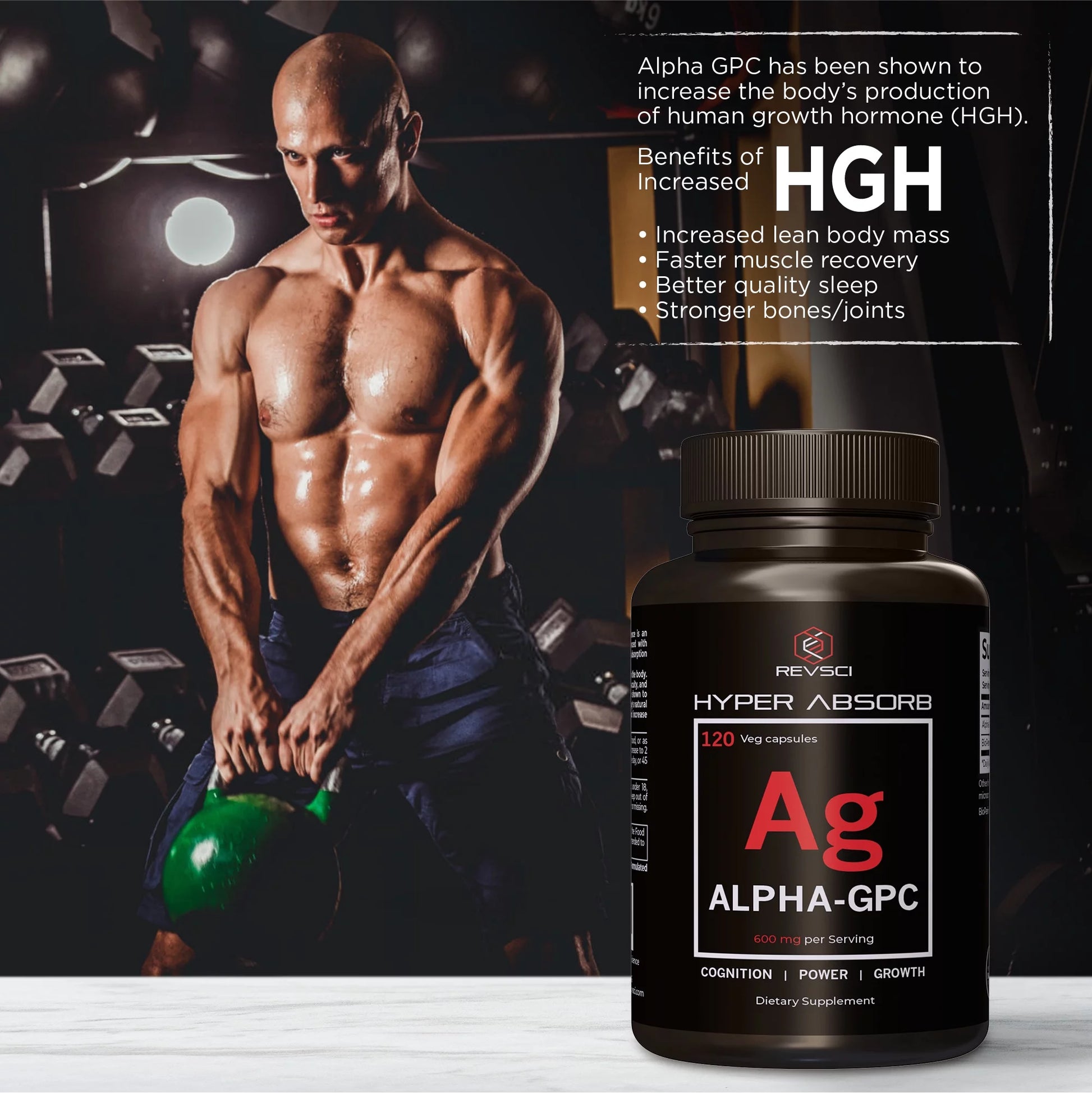 Alpha GPC Choline Supplements - 120 Hyper Absorb Capsules - Nootropics Brain Support Supplement