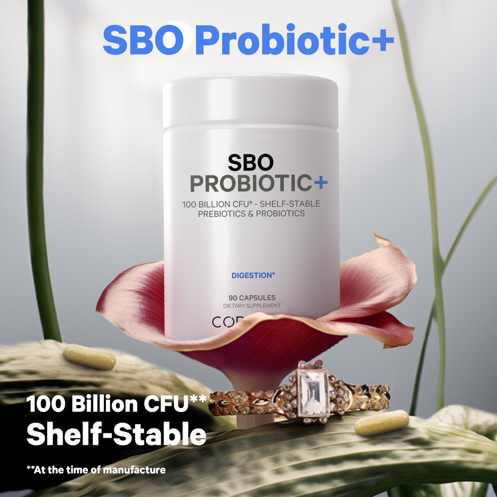 SBO Probiotics 100 Billion CFU, Soil-Based Organisms, Prebiotic, Organic Fermented Botanicals, 90 Ct