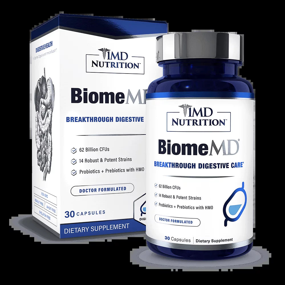 Nutrition Biomemd Probiotics | 62 Billion Cfus, 15 Clinically Studied Strains - Pro & Prebiotics | Doctor-Formulated for Digestive Health & Immune Support | 30 Capsules