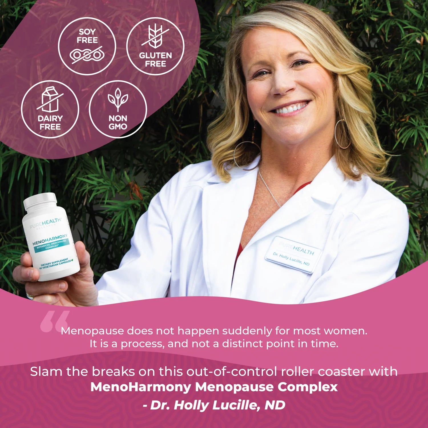 Menoharmony Menopause Support Supplement for Women Hormone Harmony - Estrogen Pills for Natural Menopause Relief - Helps Ease Hot Flashes, Night Sweats, Renews Hormone Balance for Women - 60 Ct.