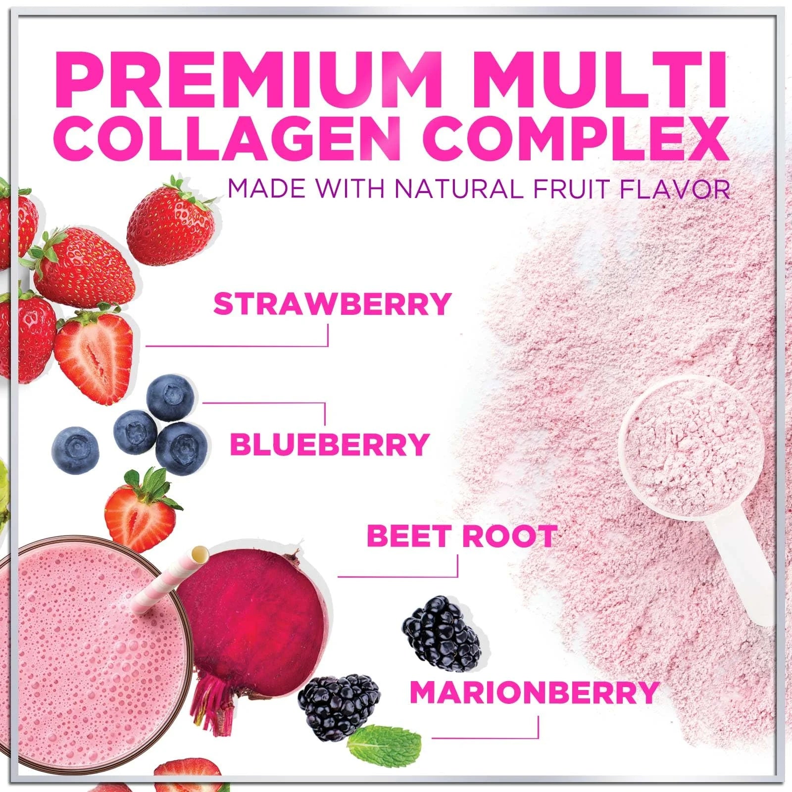 Multi Collagen Peptides Powder - Hydrolyzed Collagen Protein Grass Fed, Hair, Skin, Nails & Joint Support, Keto, Paleo, Non-Gmo, Type I, II, III, IV & V, Collagen for Women - 30 Servings