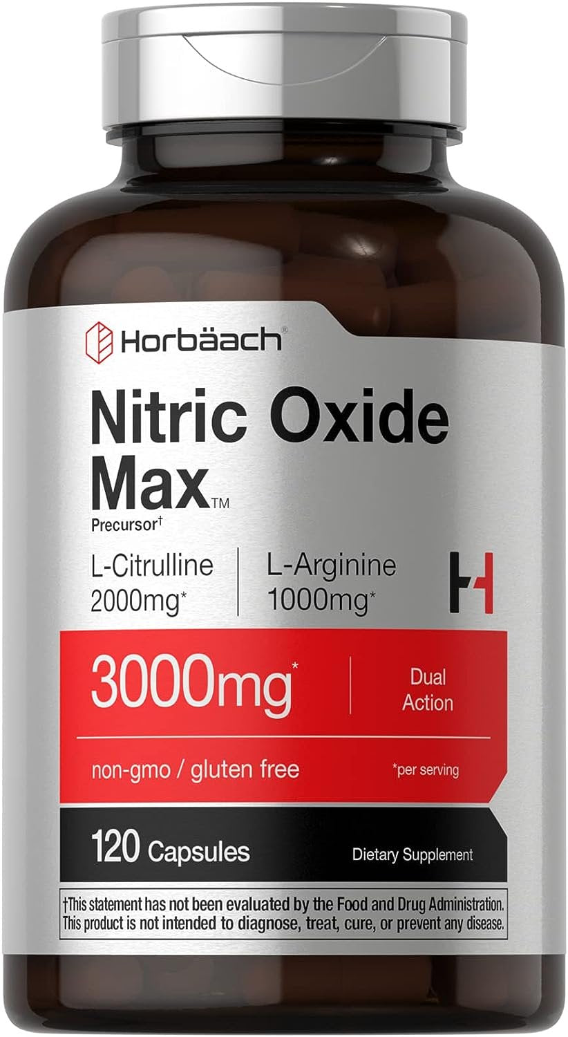 Nitric Oxide Max Supplement | 3000Mg | 120 Capsules | Pre Workout | by