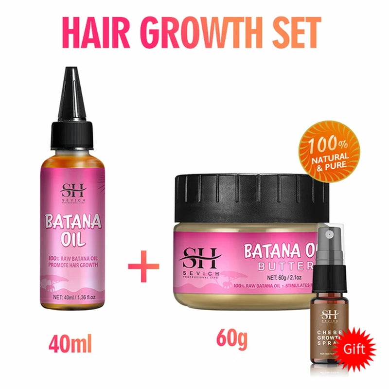 Fast Hair Growth Set Batana Oil Traction Alopecia Hair Mask anti Break Loss Hair Growth Oil Baldness Treatment Batana Essential