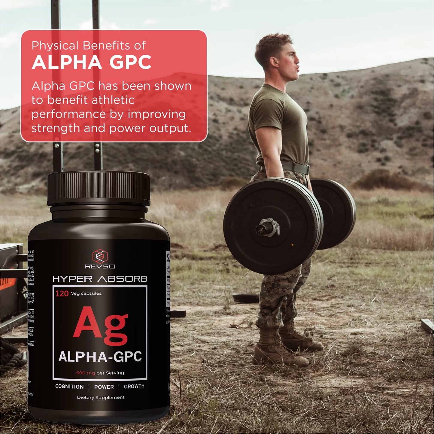 Alpha GPC Choline Supplements - 120 Hyper Absorb Capsules - Nootropics Brain Support Supplement