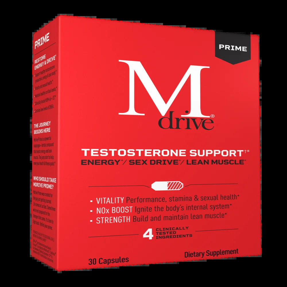 Prime Testosterone and Nitric Oxide Booster Supplement for Men, Max Energy, Strength and Stress Relief, 30 Capsules