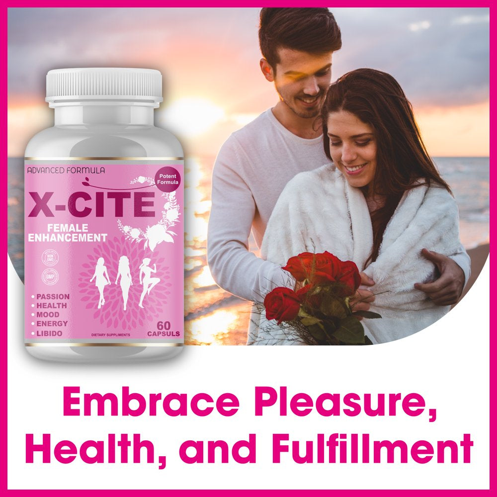 X-Cite Natural Female Health & Vitality Booster Supplement Pills - Powerful Enhancement of Energy, Hormone Balance Complex for Women with Maca Root by