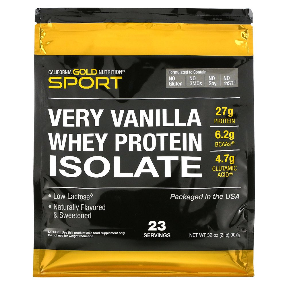 100% Whey Protein Isolate, Very Vanilla Flavor, 2 Lbs (907 G)