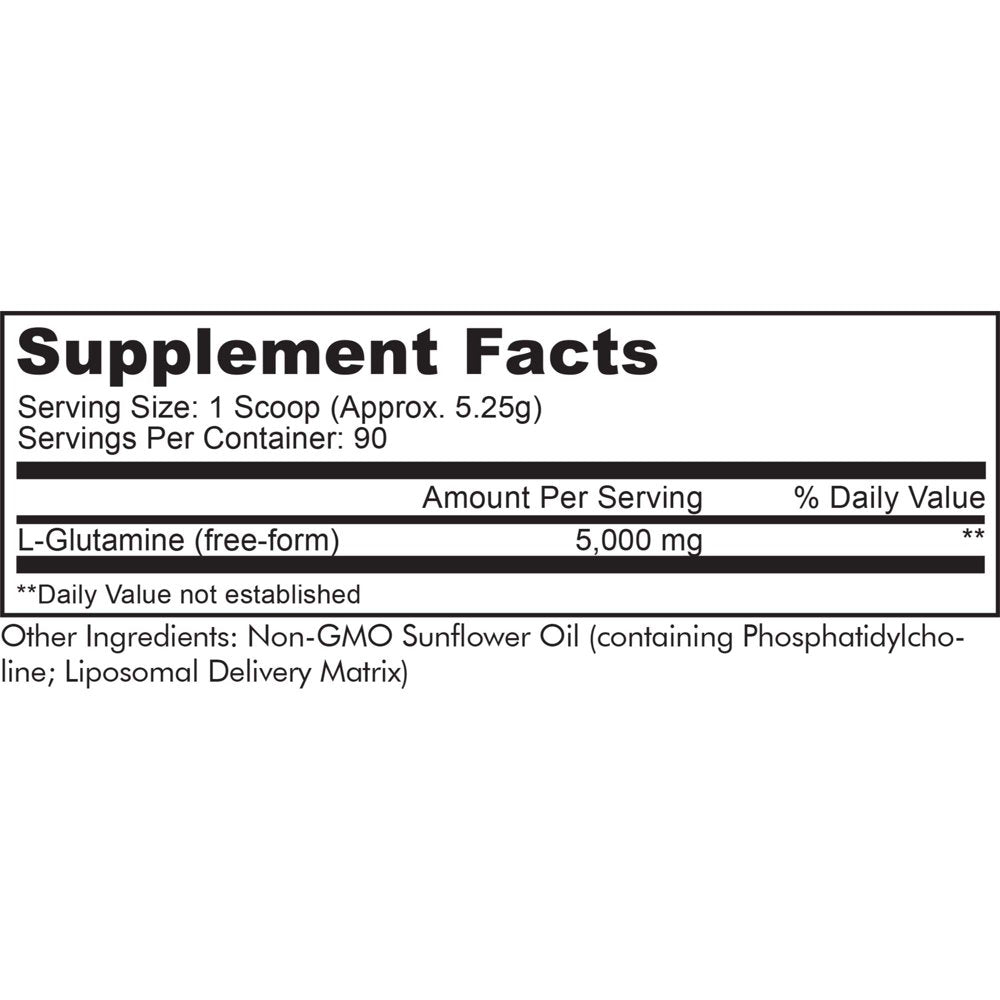 Liposomal L-Glutamine Powder 5000Mg, Free-Form Amino Acid, Performance Muscles Support, 1Lb