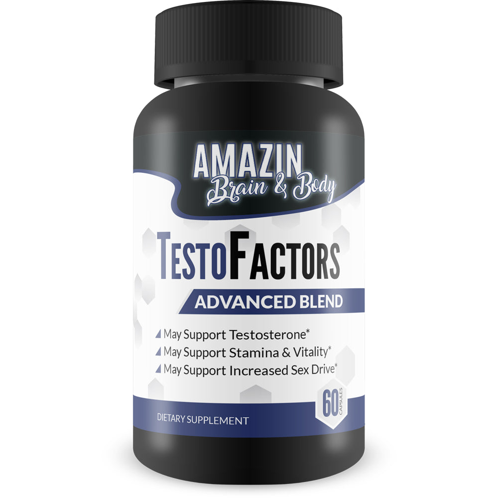 Testo Factors Advanced Blend - Testosterone Booster for Men & Women - Naturally Powerful Herbal Formula - Support Improved Testosterone - Support Stamina & Virility - 60 Count