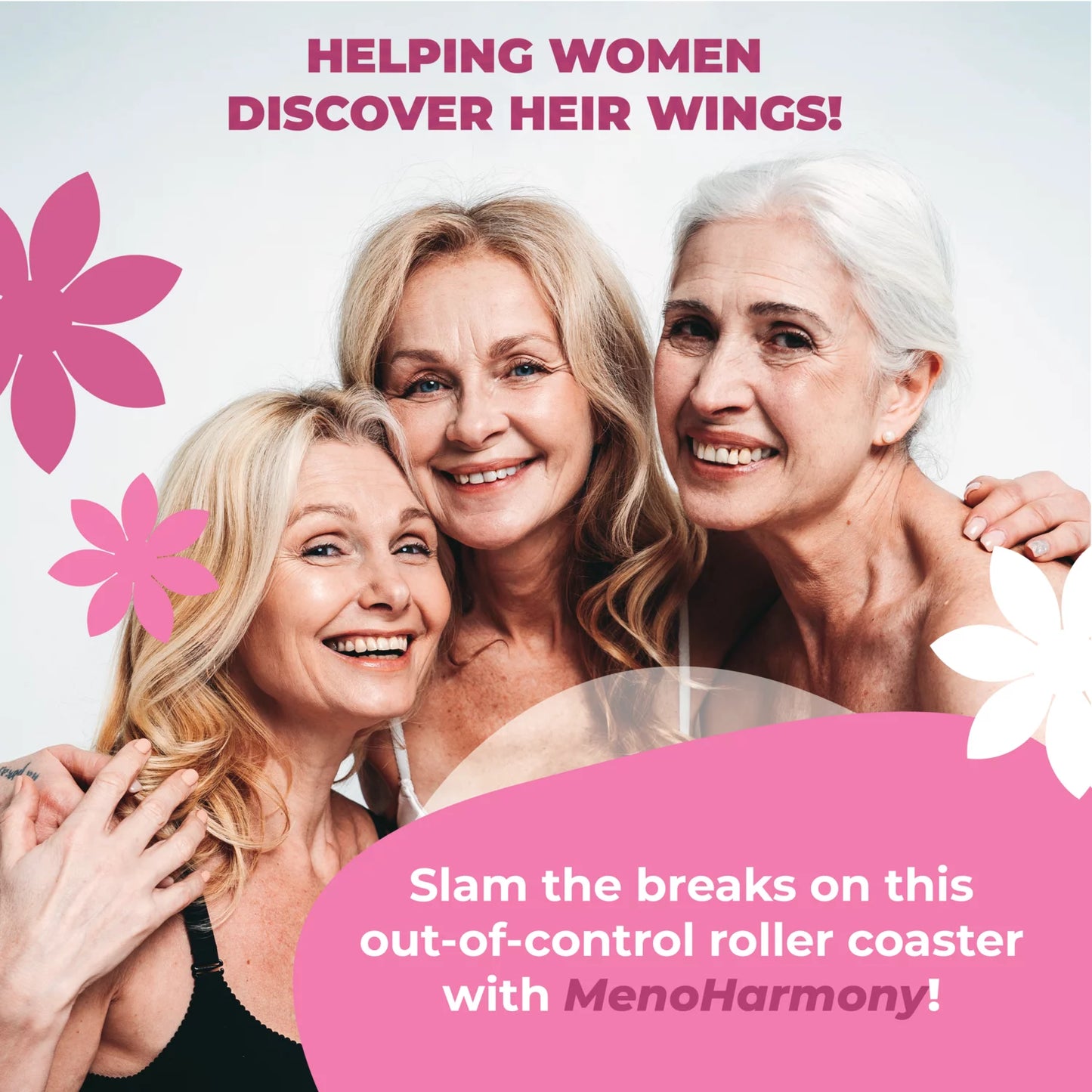 Menoharmony Menopause Support Supplement for Women Hormone Harmony - Estrogen Pills for Natural Menopause Relief - Helps Ease Hot Flashes, Night Sweats, Renews Hormone Balance for Women - 60 Ct.