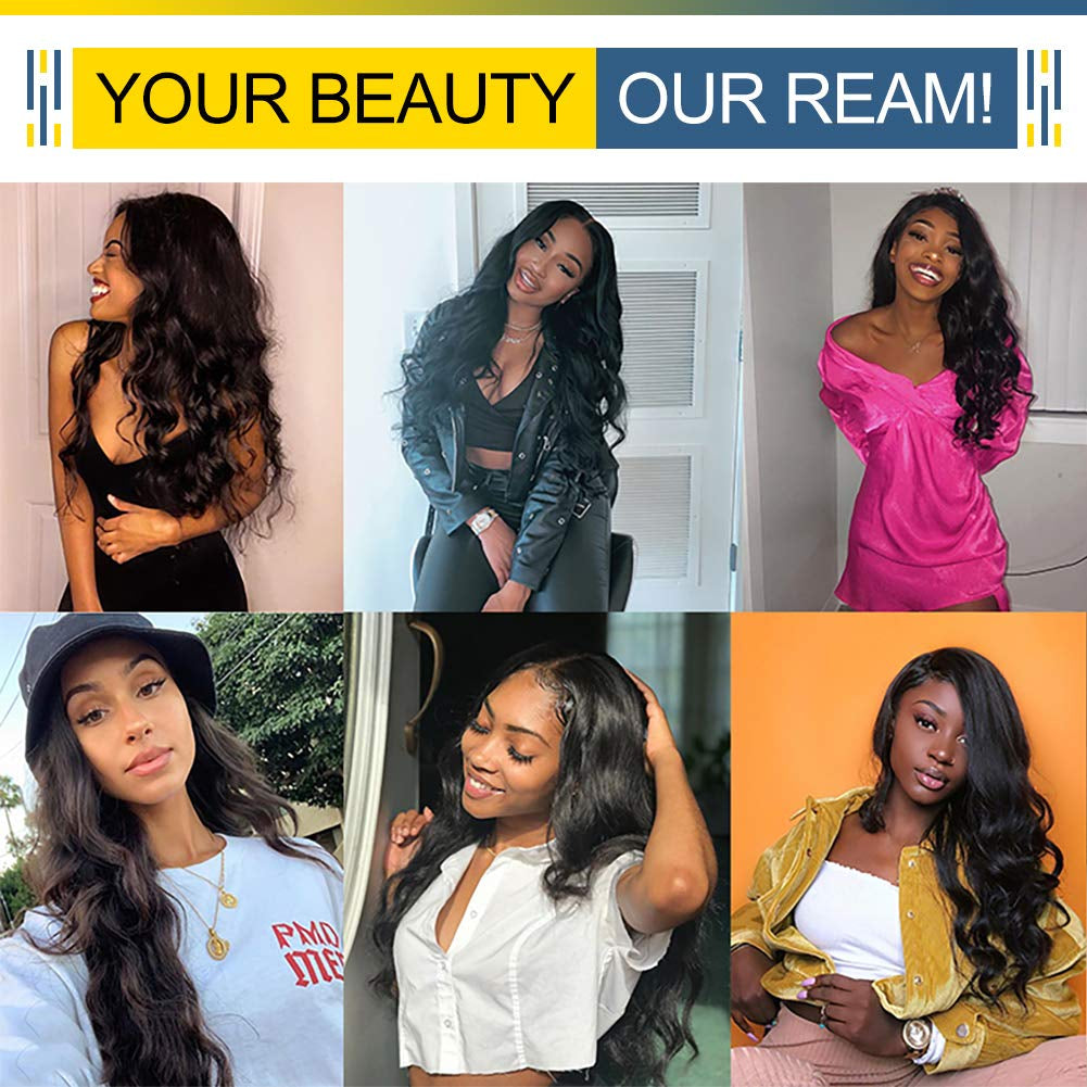 HD Body Wave Human Hair Lace Front Wigs Pre Plucked 180% Density Brazilian Virgin 4X4 Lace Closure Wigs Human Hair Natural Hairline Wigs for Black Women