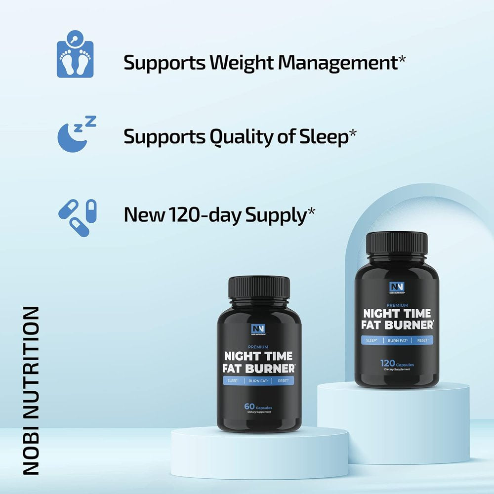 Night Time Hunger Suppressant & Weight Loss Support Supplements for Women & Men | Burn Belly Fat Support Metabolism & Fall Asleep Fast | 120Ct