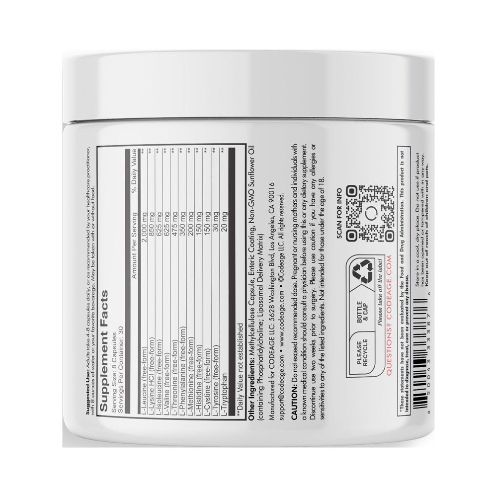 Liposomal Multi Amino+ BCAA & EAA Supplement, Free-Form Branched-Chain Amino Acids, 240 Ct