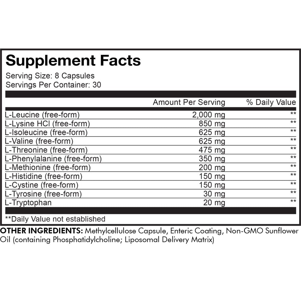 Liposomal Multi Amino+ BCAA & EAA Supplement, Free-Form Branched-Chain Amino Acids, 240 Ct