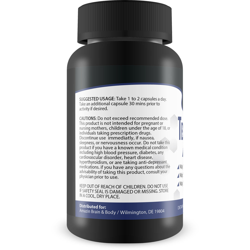 Testo Factors Advanced Blend - Testosterone Booster for Men & Women - Naturally Powerful Herbal Formula - Support Improved Testosterone - Support Stamina & Virility - 60 Count