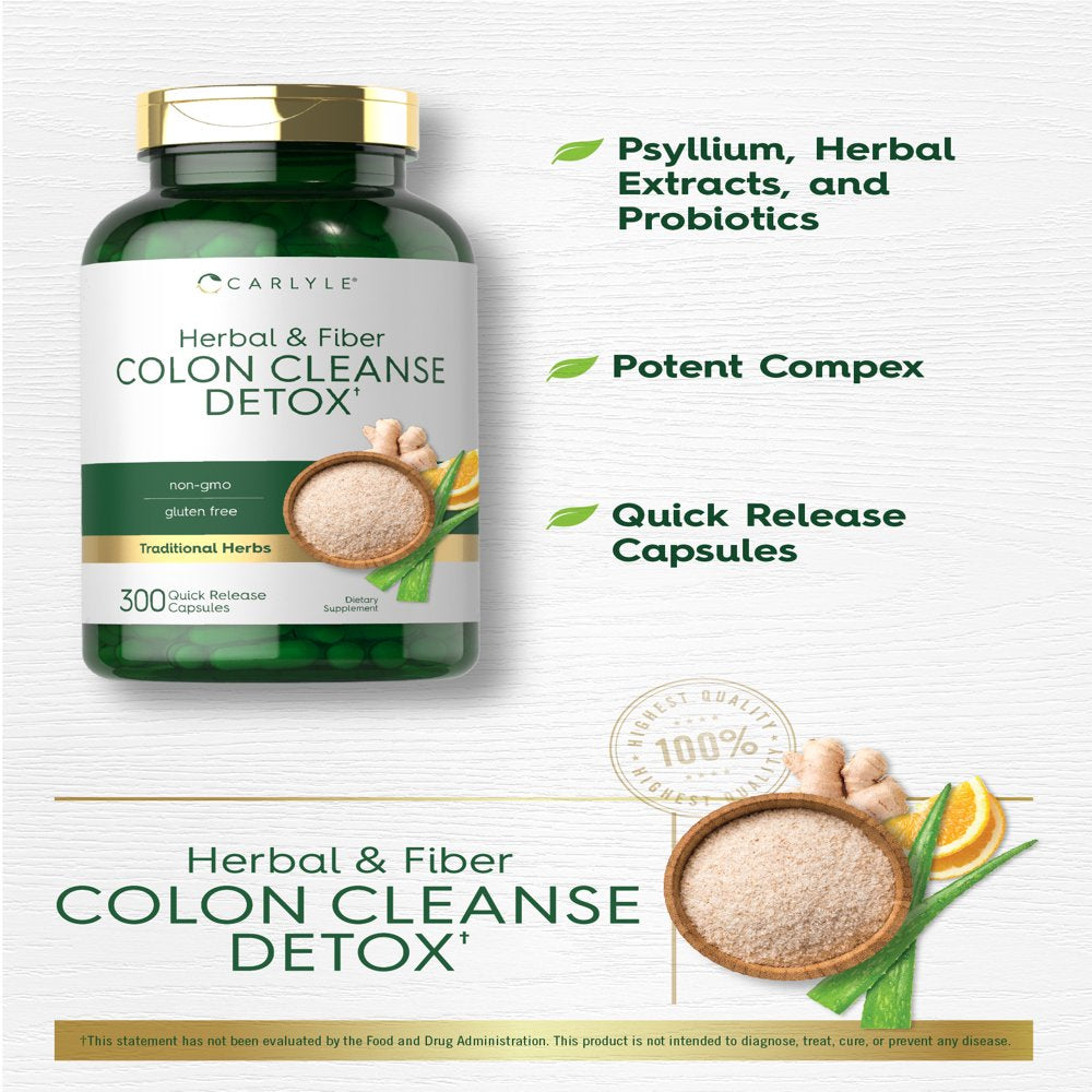 Herbal Colon Cleanse Detox | 300 Capsules | by