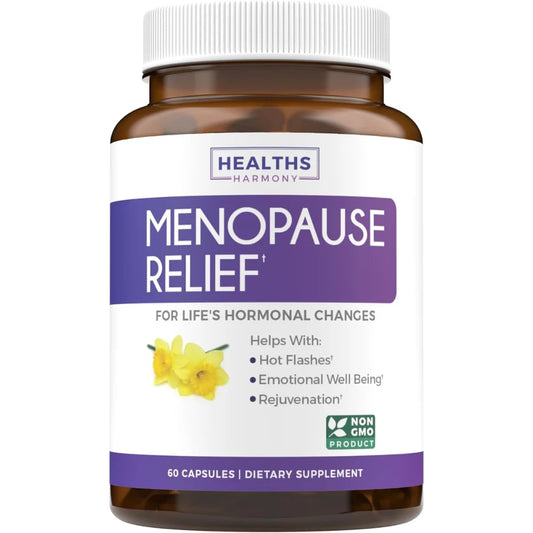 Menopause Relief (NON-GMO) Helps Reduce Menopausal, Perimenopause Symptoms - Hot Flashes, Night Sweats - Female Hormonal Support Supplement for Hormone Balance - 60 Capsules