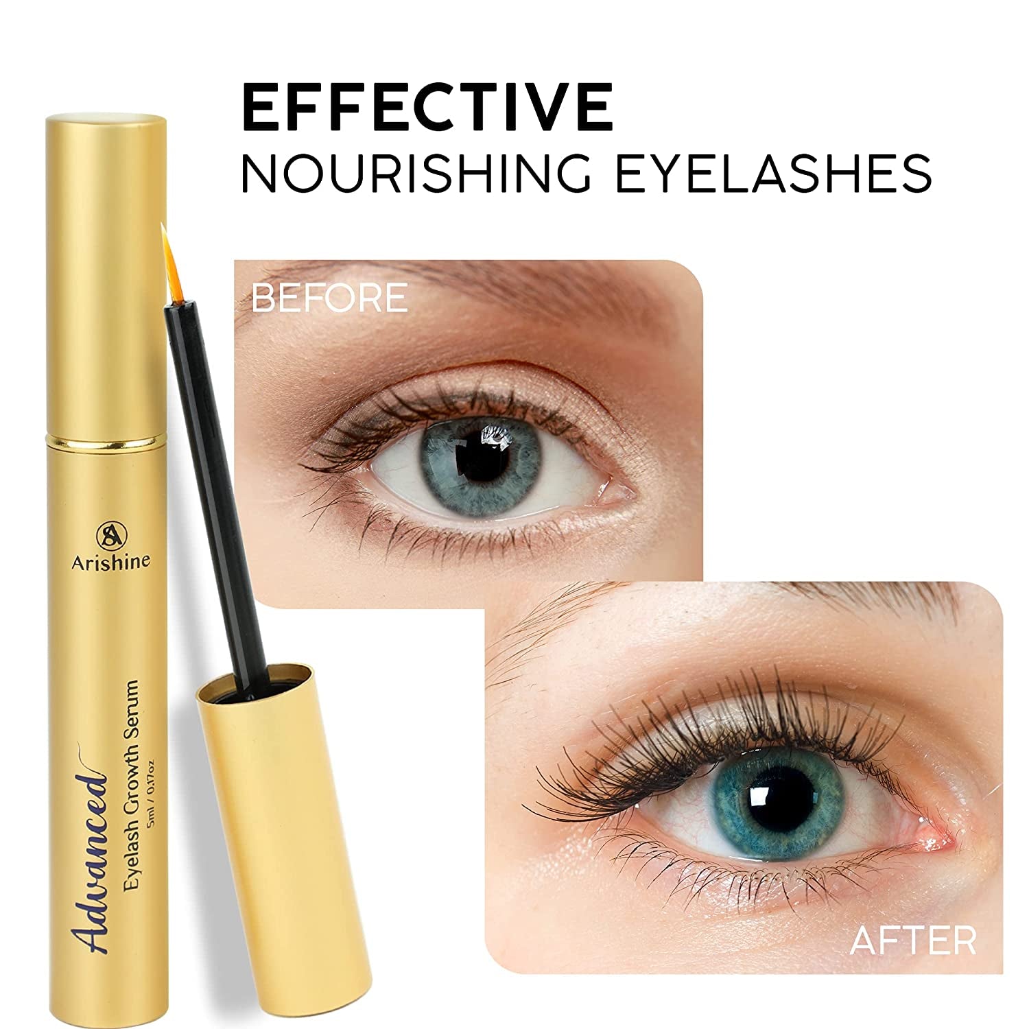 Eyelash Growth Serum -  Advanced Lash Serum, Eyebrow Enhancer, Lash Boost Serum for Longer, Fuller Thicker Lashes & Brows 5Ml