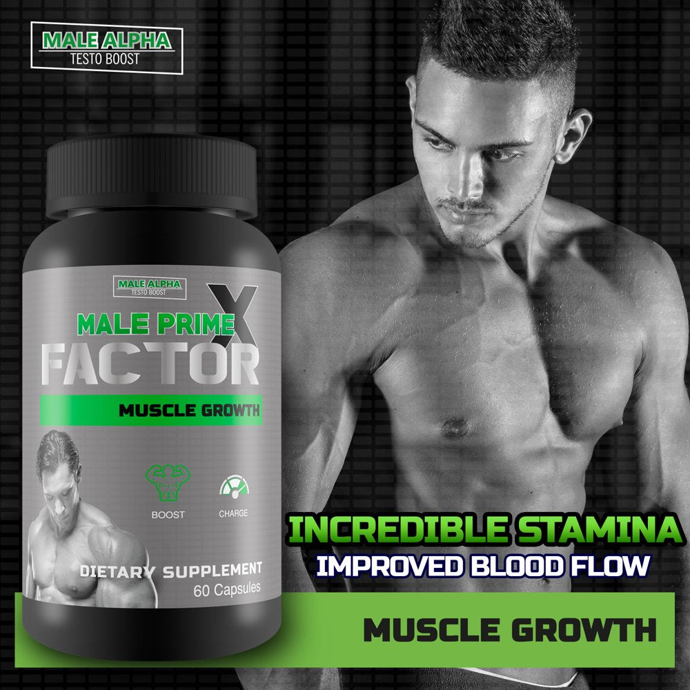 Male Prime X Factor by  - Muscle Growth Supplement - Boost Strength & Stamina - Supports Muscle Gain, Muscle Recovery, Muscle Health, Muscle Pump