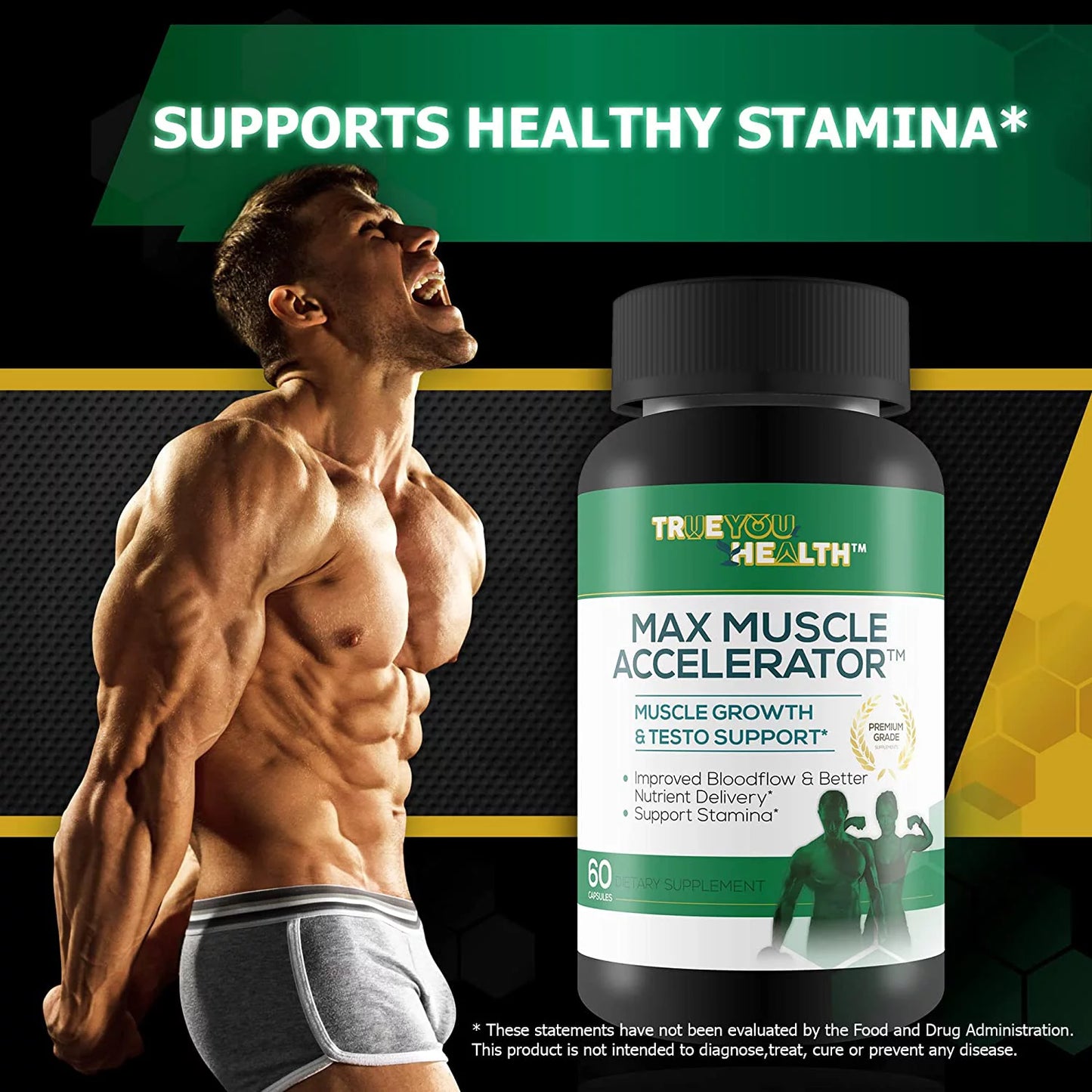 - Muscle Growth & Testosterone Support - Aid Improved Blood Flow & Better Nutrient Delivery - Support Stamina - Natural Formula - Endurance - Recovery - Circulation - Strength