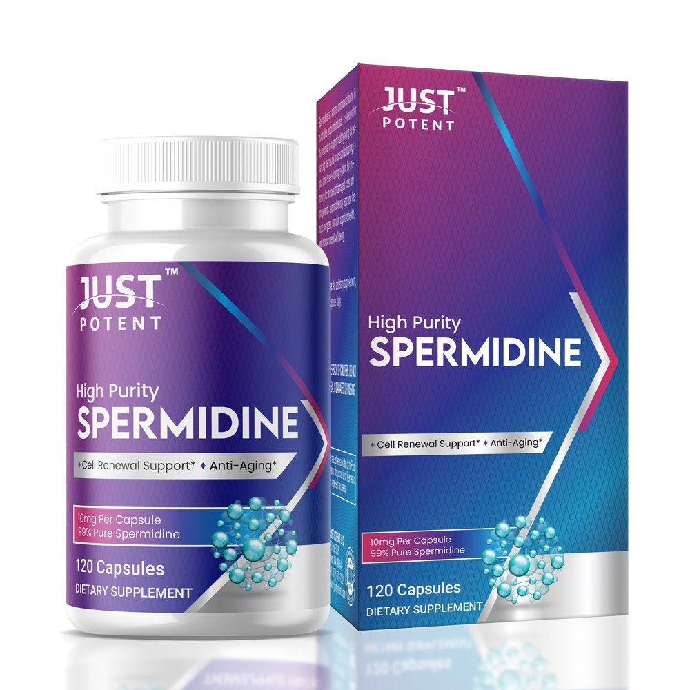 High Purity (99%) Spermidine Supplement | 120 Capsules, 10Mg per Capsule, 4 Months of Supply | Cell Renewal Support and Anti-Aging