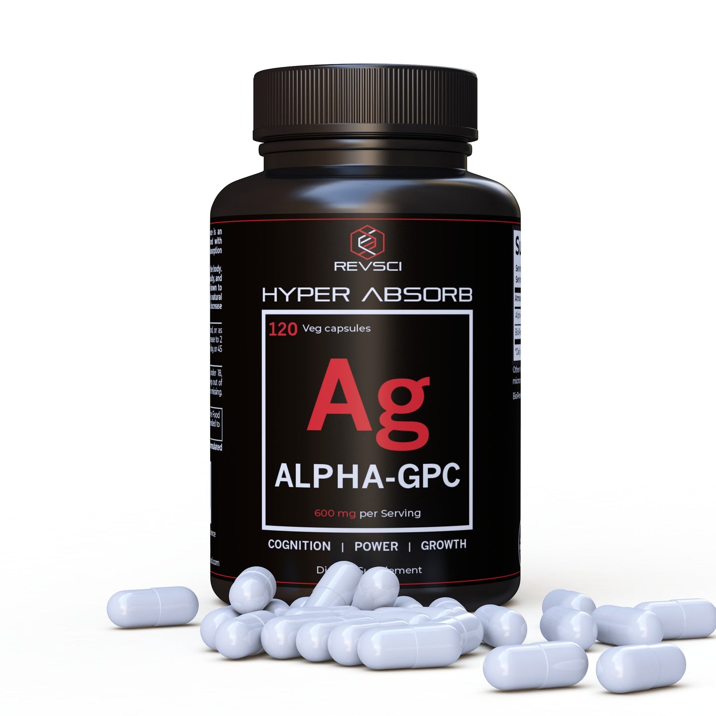 Alpha GPC Choline Supplements - 120 Hyper Absorb Capsules - Nootropics Brain Support Supplement