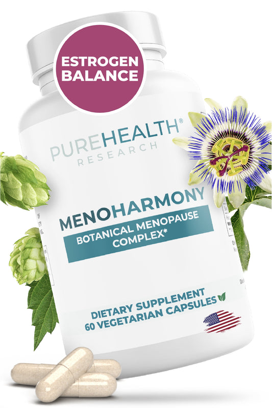 Menoharmony Menopause Support Supplement for Women Hormone Harmony - Estrogen Pills for Natural Menopause Relief - Helps Ease Hot Flashes, Night Sweats, Renews Hormone Balance for Women - 60 Ct.