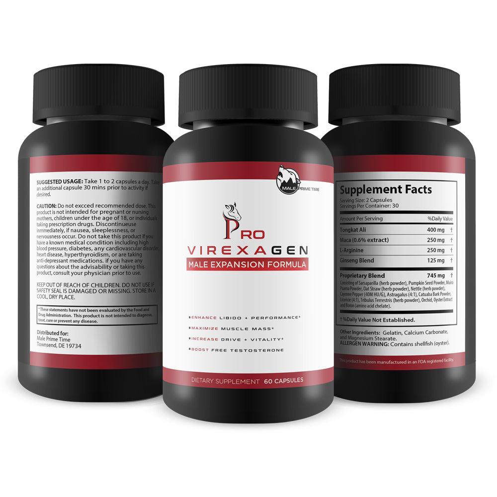 Pro Virexagen - Male Expansion Formula - Nitric Oxide Male Growth Formula - Male Power and Energy - Maximize Muscle Mass - Increase Drive and Vitality - Help Support Healthy T Levels - Male Growth