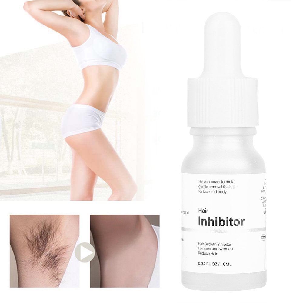 Hair Growth Inhibitor Serum, Permanent Hair Removal, 10Ml No Irritation Safe Mild Easy to Use Face for Arms Legs Back