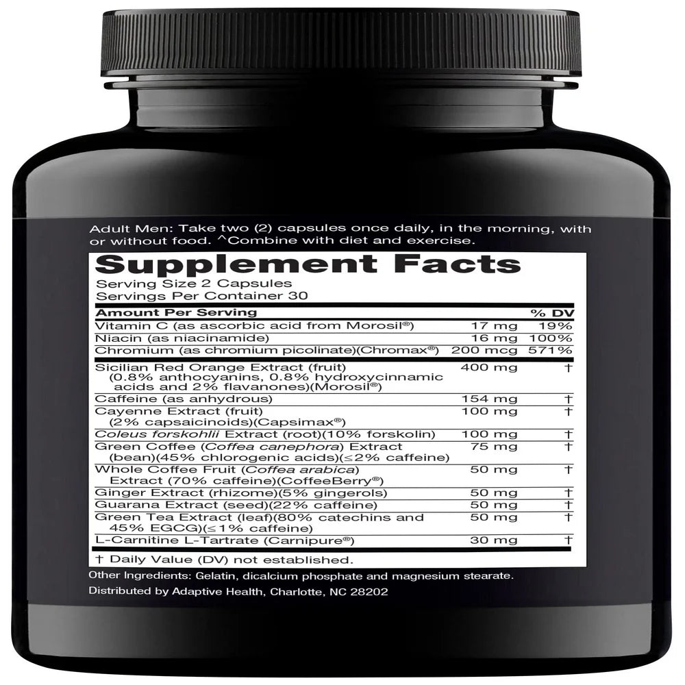 Thermo - Thermogenic Fat Burner Supplement for Men, Extreme Metabolic Accelerator, 60 Count