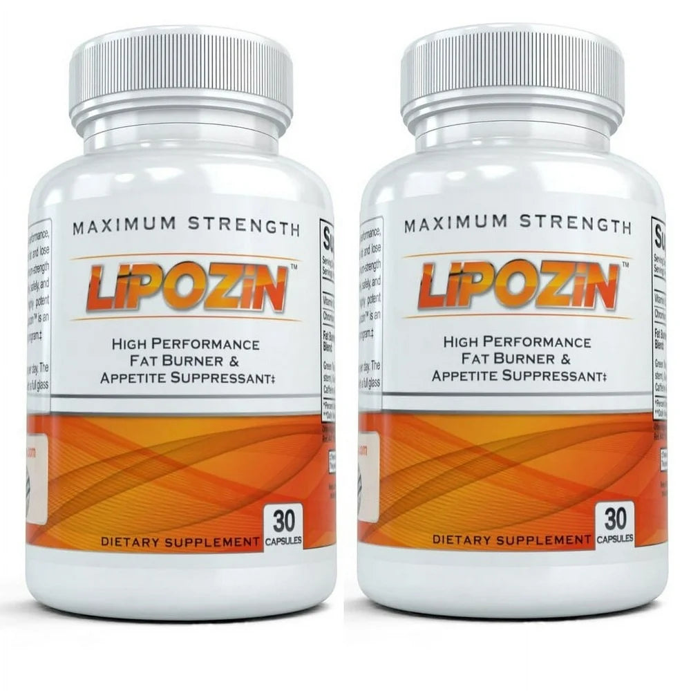 Lipozin Hardcore Thermogenic Belly Fat Burner & Appetite Suppressant, 30 Capsules Each Pack of 2