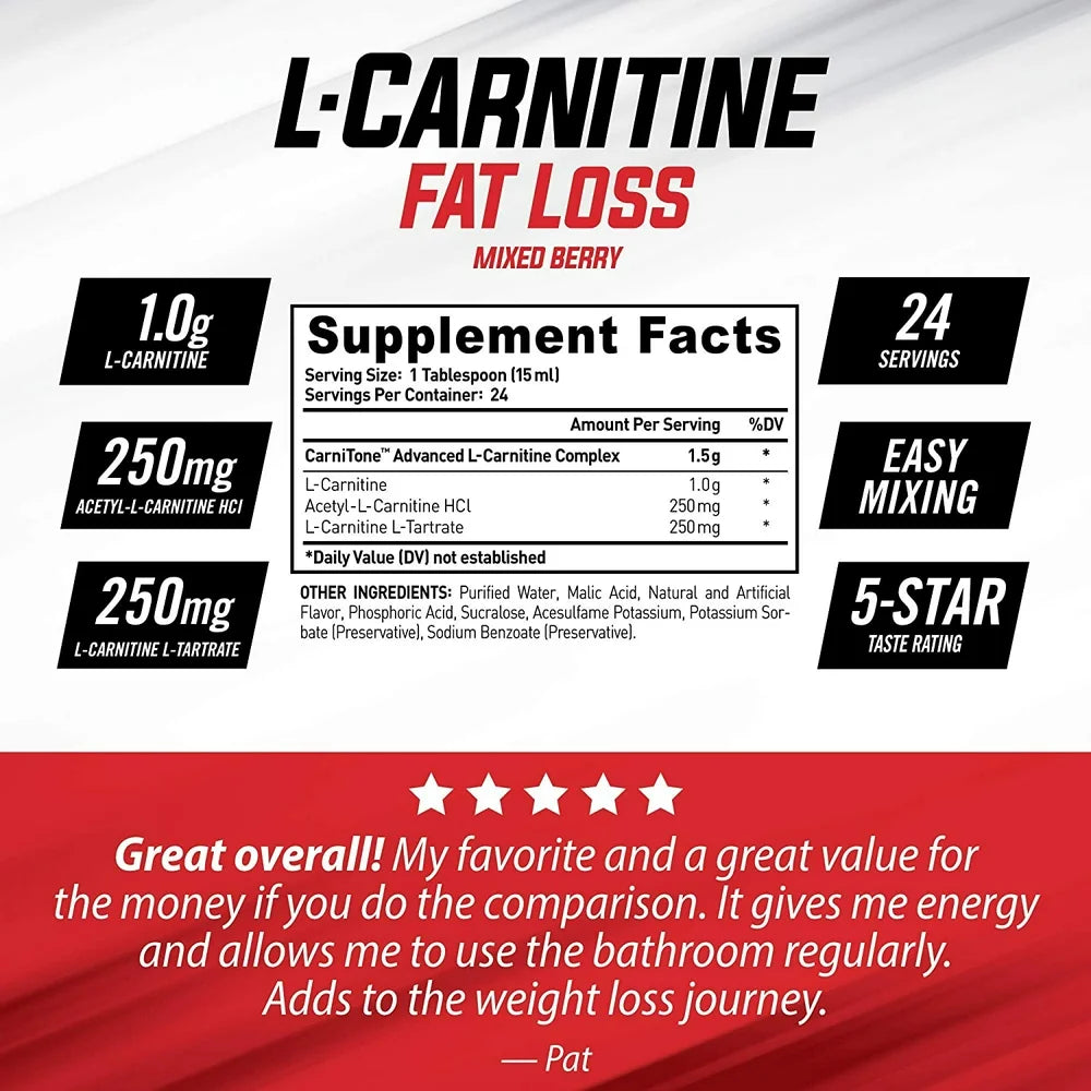 | LS3 - L-Carnitine Liquid Fat Burner & Metabolism Activator, Keto Friendly Weight Loss, Stimulant Free, 1,500 Mg | Mixed Berry, 24 Fl Oz, 48 Servings (2-PACK)