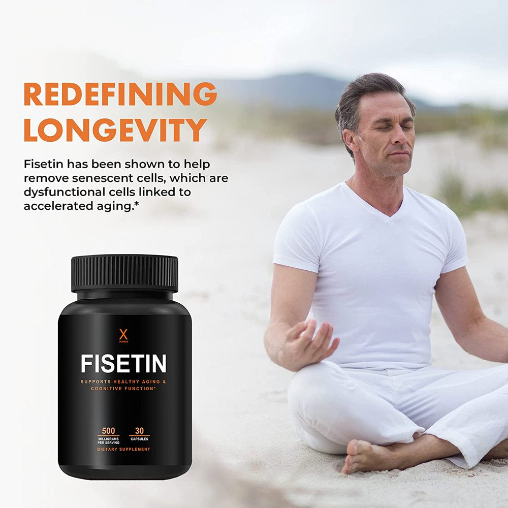 Fisetin 500Mg - Fisetin Supplement (Similar to Apigenin, Luteolin, Quercetin) Senolytic Activator - Sirtuin Activator - Bioflavonoid Polyphenols - Non-Gmo, Vegan, Lactose Free, Soy Free - by