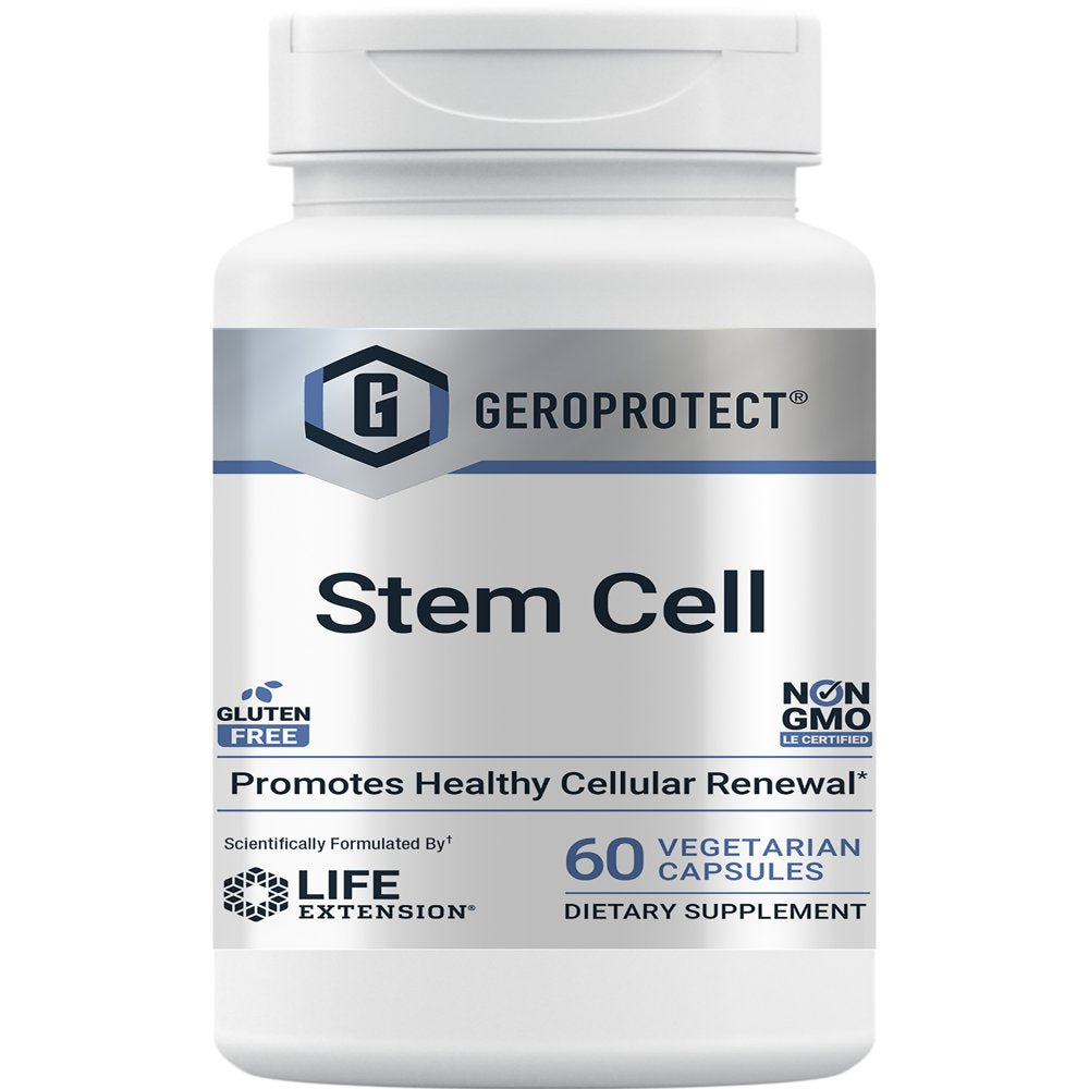 GEROPROTECT® Stem Cell - Healthy Cell Support Plant-Based Nutrients Formula Supplement for Anti-Aging & Longevity - Gluten-Free, Non-Gmo - 60 Vegetraian Capsules