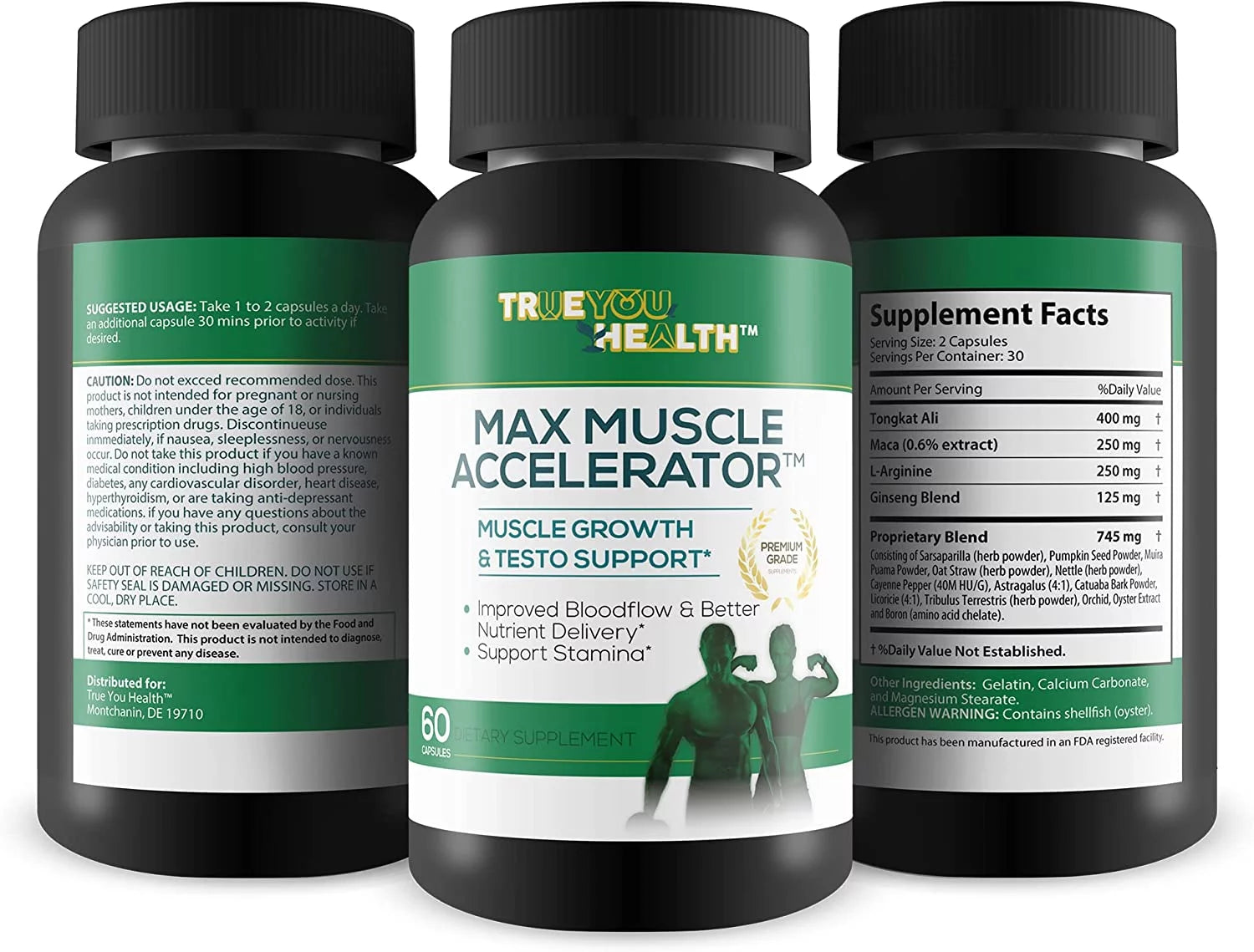 - Muscle Growth & Testosterone Support - Aid Improved Blood Flow & Better Nutrient Delivery - Support Stamina - Natural Formula - Endurance - Recovery - Circulation - Strength