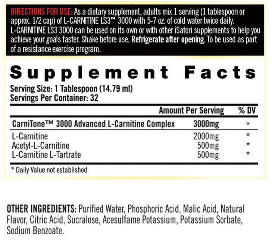 | LS3 - L-Carnitine Liquid Fat Burner & Metabolism Activator, Keto Friendly Weight Loss, Stimulant Free, 1,500 Mg | Mixed Berry, 24 Fl Oz, 48 Servings (2-PACK)