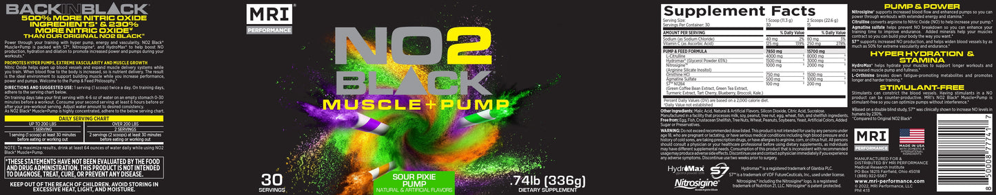 PERFORMANCE NO2 BLACK® MUSCLE + PUMP NITRIC OXIDE (30 SERVINGS)