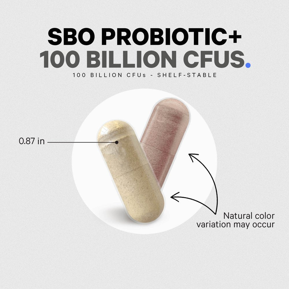 SBO Probiotics 100 Billion CFU, Soil-Based Organisms, Prebiotic, Organic Fermented Botanicals, 90 Ct