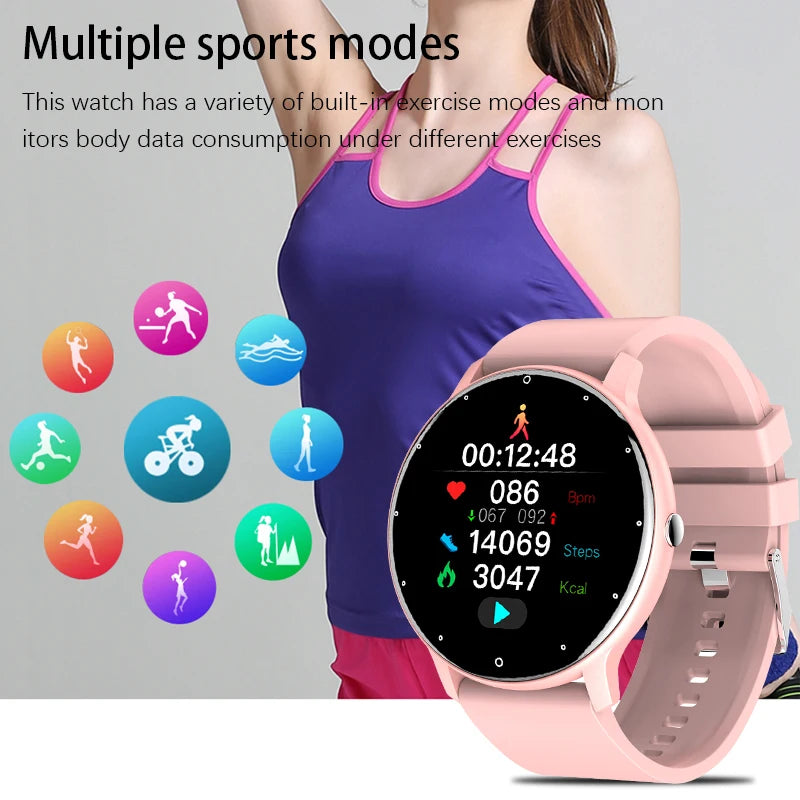 2021 New Women Smart Watch Men Real-Time Activity Tracker Heart Rate Monitor Sports Ladies Smart Watch Men for Android IOS