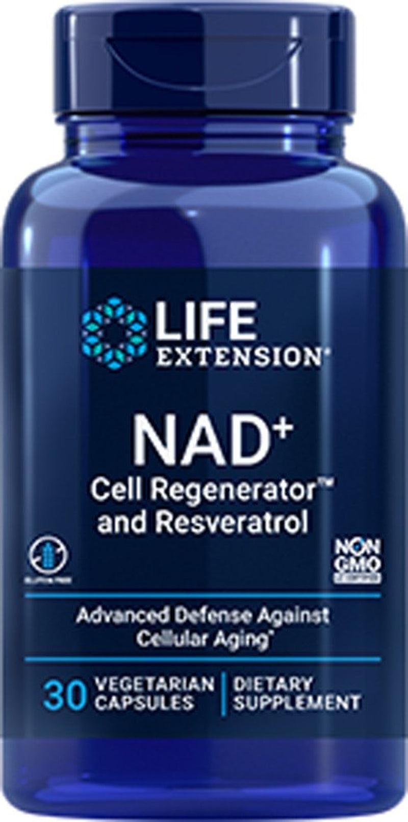 Optimized NAD+ Cell Regenerator and Resveratrol -- 30 Vegetarian Capsules