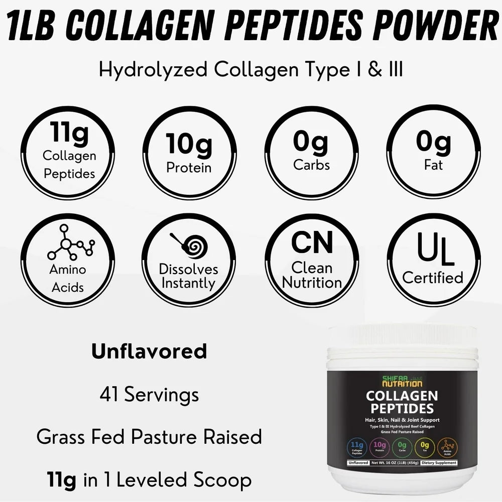 Halal & Grass-Fed Hydrolyzed Collagen Peptides Protein Powder