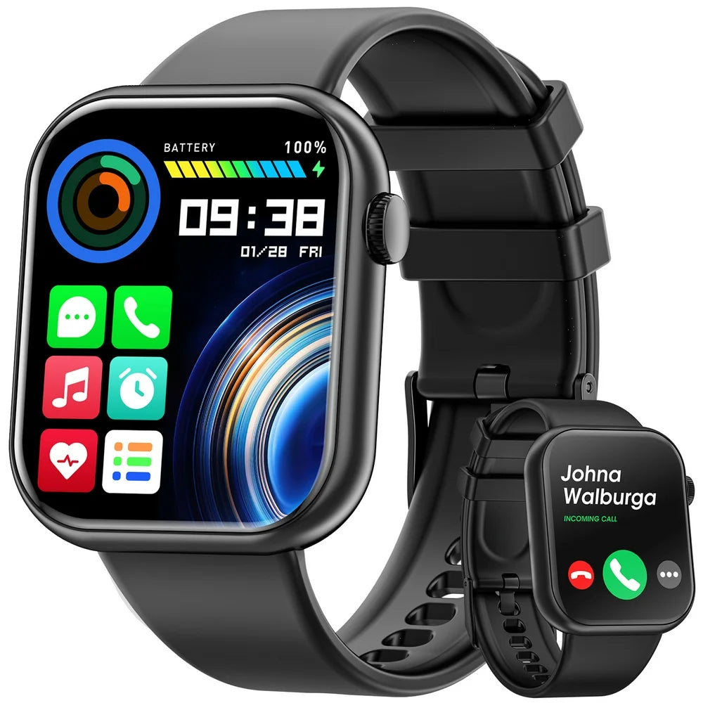 Smart Watch Answer/Make a Call Bluetooth Smart Watch for IOS Android Men'S and Women'S Watch Black