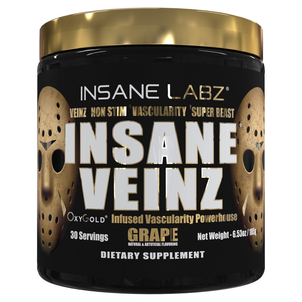 Insane Veinz GOLD, Non Stim Nitric Oxide Boosting Pre Workout, Grape