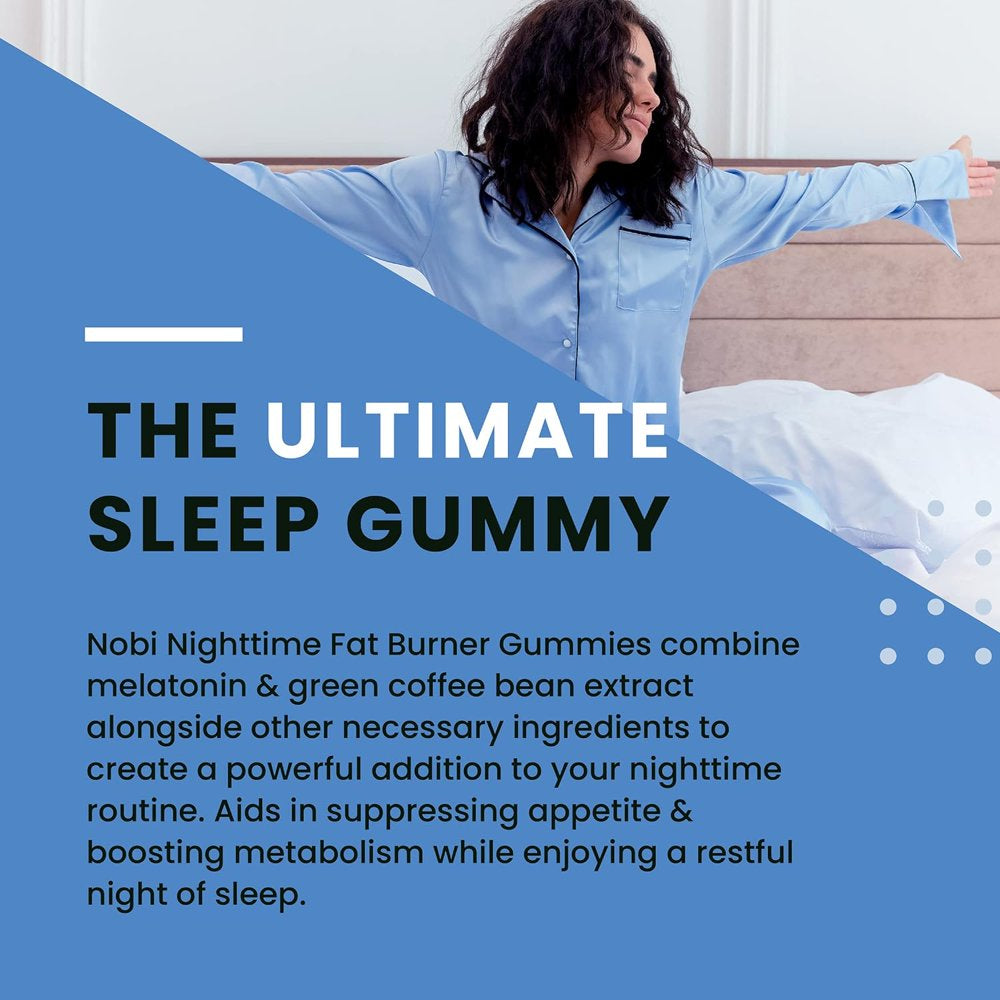 Night Time Fat Burner Gummies | Weight Loss & Sleep Support Supplement | Slimming Hunger Suppressant & Metabolism Booster