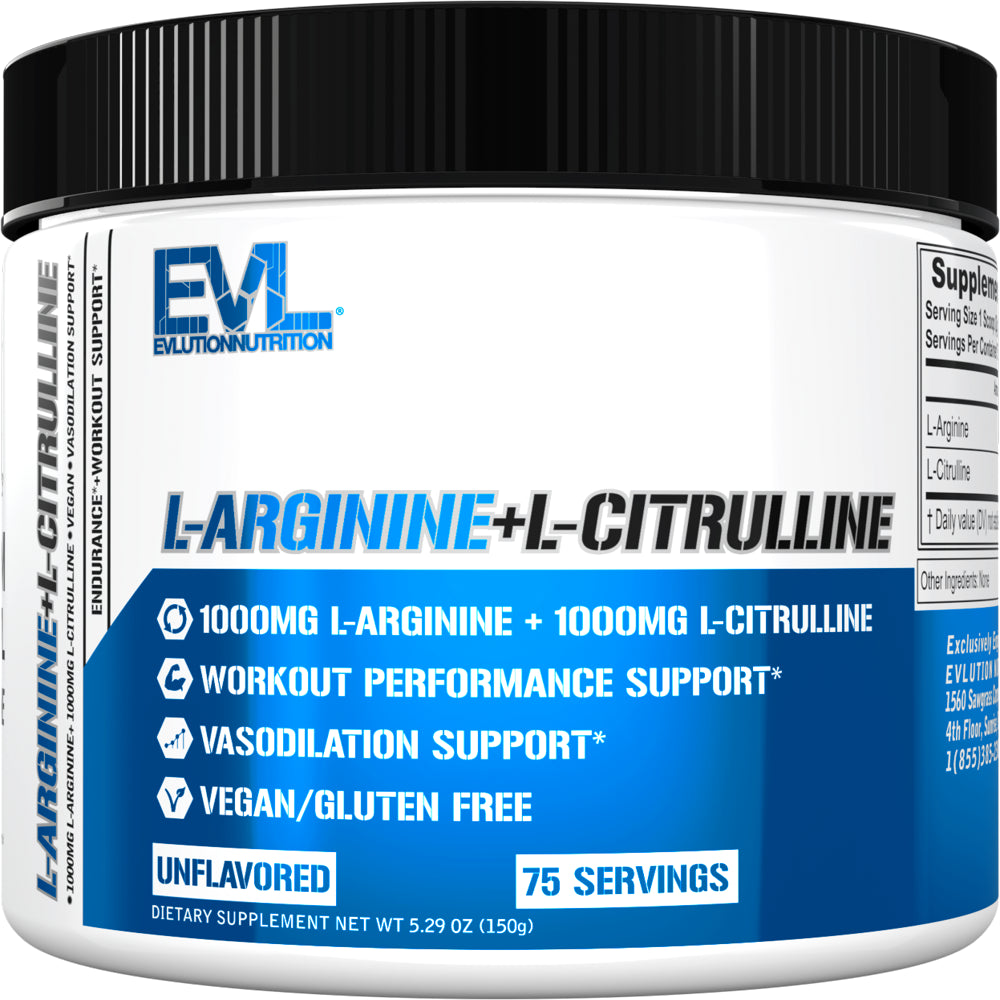 L-Arginine + L-Citrulline - Endurance + Workout Performance Supplement - 500Mg Complex - Vasodilation + Nitric Oxide Support - Vegan + Gluten Free Capsules - 60 Servings