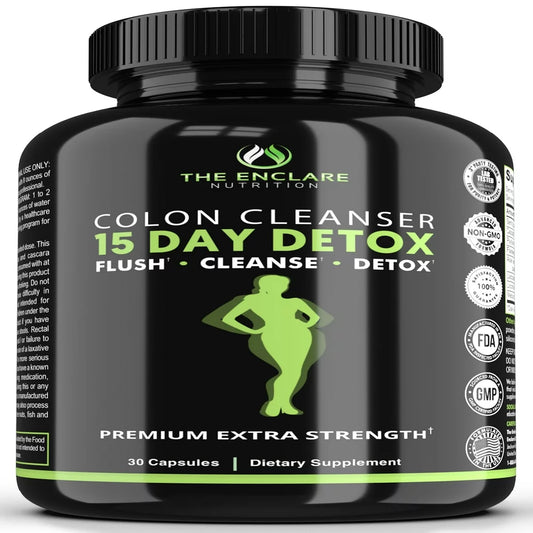 Colon Cleanse Detox for Weight Loss, Extra-Strength 15 Day Detox Colon Cleanser, 30 Ct, Increase Metabolism, Supports Gut Health, Laxatives for Constipation & Bloating Relief -