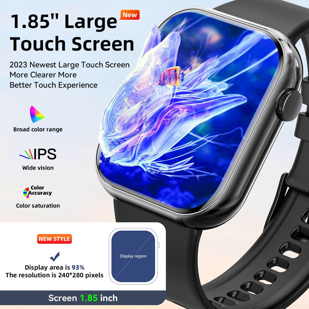 Smart Watch Answer/Make a Call Bluetooth Smart Watch for IOS Android Men'S and Women'S Watch Black