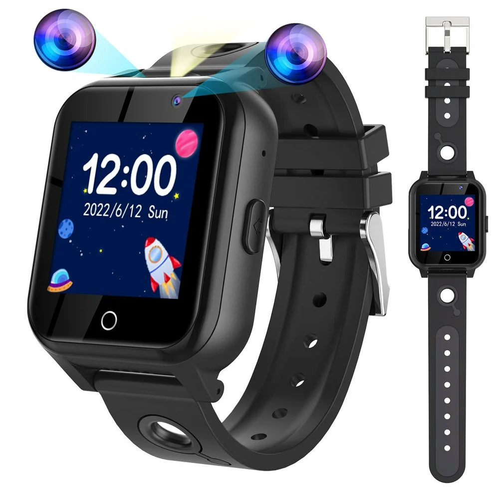 Kids Smart Watches with 18 Games Camera Video for Girls Digital Wrist Watch, Game Smart Watch, Touch Screen Watch with Camera, Time Learning Toy for Kids Gift (Black)"