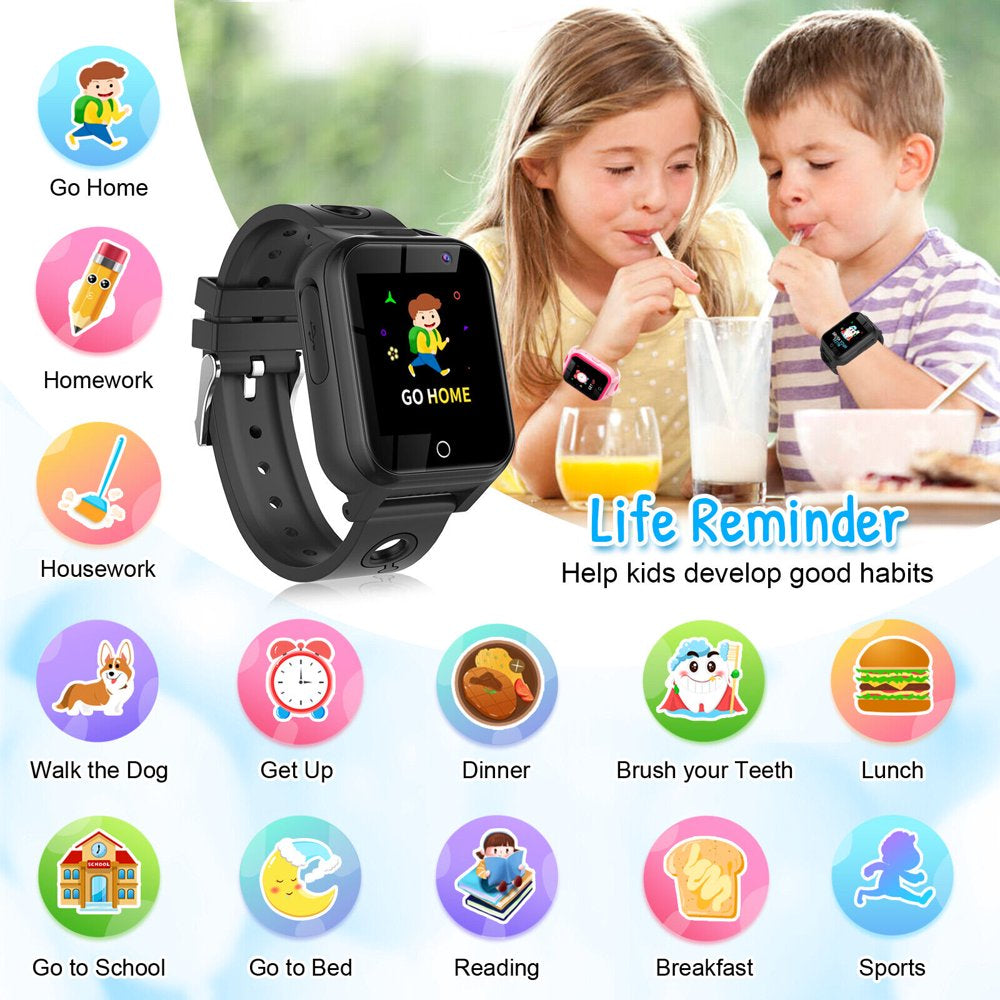 Kids Smart Watches with 18 Games Camera Video for Girls Digital Wrist Watch, Game Smart Watch, Touch Screen Watch with Camera, Time Learning Toy for Kids Gift (Black)"