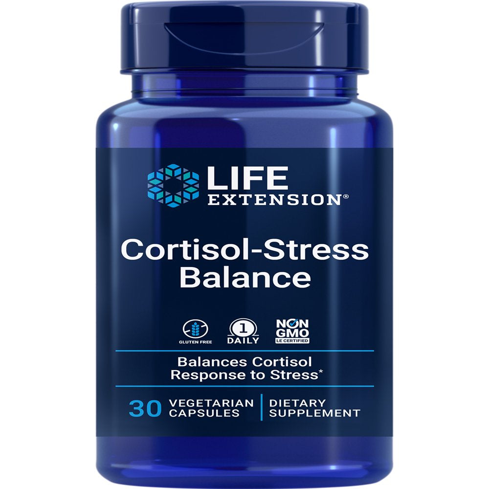 Cortisol-Stress Balance - Manage Stress by Maintaining Healthy Cortisol Levels - Gluten-Free, Non-Gmo - 30 Vegetarian Capsules